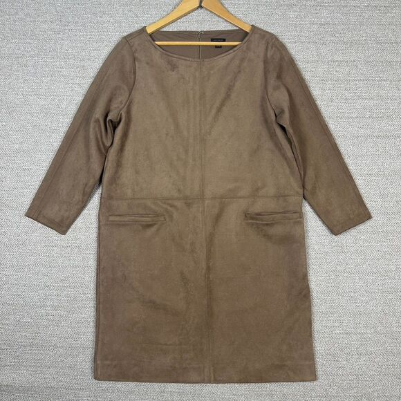 Ann Taylor Dresses & Skirts - Ann Taylor Sz 14 Dress Boxy Sheath Brown Boho Fairy 90s Cottage Pockets Western